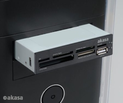 Akasa (AK-ICR-07) Internal Card Reader, 3.5, 6 Slot with USB2 Port, Black & White Panels